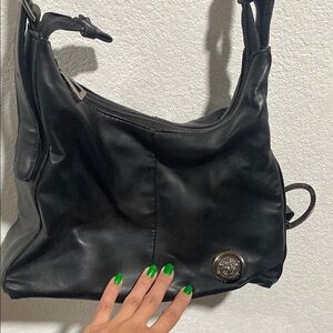 Versace Black Leather Shoulder Bag